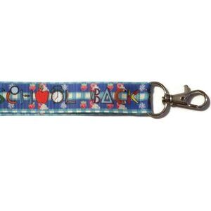 Blue Back To School Lanyard Keychain, Teacher Gift
